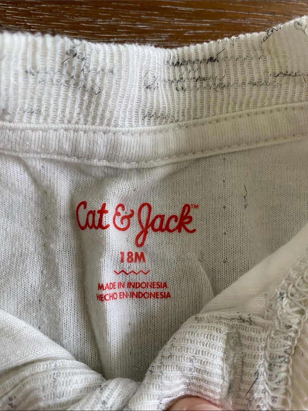 Cat & Jack 18 Month Cream Henley Long-Sleeve with Dark Gray Pocket - Picture 2 of 3